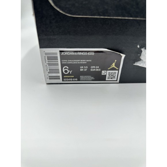 *NEW* Youth NIKE AIR Jordan 6 Rings J (GS)  CORAL CHALK (323419 616) Size 6 - Picture 14 of 14